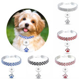 The new pet collar, diamond and mixed color cat and dog supplies, elastic cat and dog necklace jewelry fit  1 18&20MM snap buttom snap jewelry