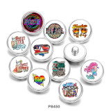 Painted metal 20mm snap buttons  love  wlns  USA   mermaid