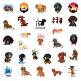 50 New Dachshund Dog Graffiti Stickers Waterproof Luggage Laptop Scooter Water Cup Stickers