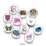 Painted metal 20mm snap buttons  love  MOM