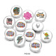 Painted metal 20mm snap buttons  Hero words