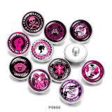 Painted metal 20mm snap buttons skull  Car