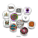 Painted metal 20mm snap buttons  Christmas   team
