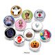 Painted metal 20mm snap buttons  doll  princess  Halloween