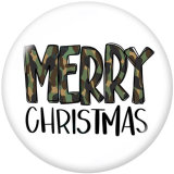 Painted metal 20mm snap buttons  words   Christmas