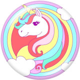 Painted metal 20mm snap buttons  Unicorn