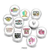Painted metal 20mm snap buttons Ribbon  Flower   glass snaps buttons