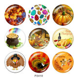 Painted metal 20mm snap buttons  Thanksgiving
