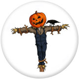 Painted metal 20mm snap buttons Scarecrow  Halloween