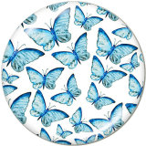 Painted metal 20mm snap buttons  Butterfly  Christmas