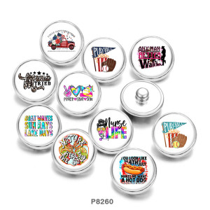 Painted metal 20mm snap buttons  Love peace sew