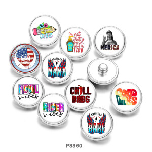 Painted metal 20mm snap buttons Babe  Mama