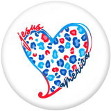 Painted metal 20mm snap buttons  love  USA  Mama
