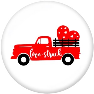 Painted metal 20mm snap buttons  Valentine's Day  MOM