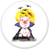 Painted metal 20mm snap buttons   Dog Cute pig