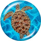 Painted metal 20mm snap buttons  Beach sea turtle  Ocean