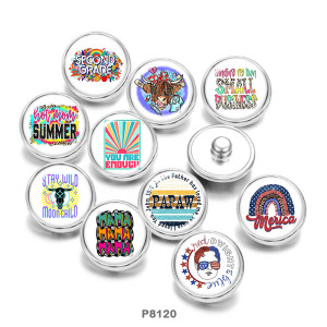 Painted metal 20mm snap buttons  Second  grade   Papaw Mama