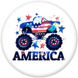 Painted metal Independence Day 20mm snap buttons  Mama  USA  babe