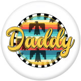 Painted metal 20mm snap buttons  Daddy  love  words