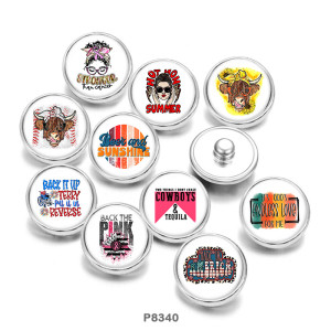 Painted metal 20mm snap buttons  Hot mom  cattle