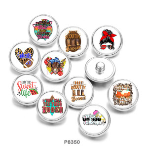 Painted metal 20mm snap buttons words  Football  cattle