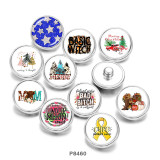Painted metal 20mm snap buttons  Christmas  Ribbon  MOM