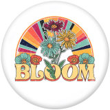 Painted metal 20mm snap buttons  tee ball  bloom
