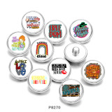 Painted metal 20mm snap buttons  Love MOM