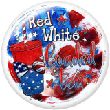 Painted metal Independence Day 20mm snap buttons  Mini Mama  USA