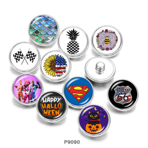 Painted metal 20mm snap buttons  Route  Halloween