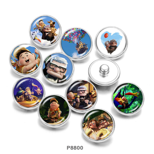 Painted metal 20mm snap buttons  Cartoon