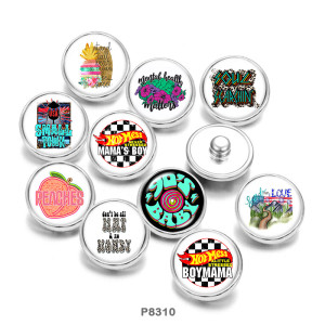 Painted metal 20mm snap buttons  Peaches  Boy Mama