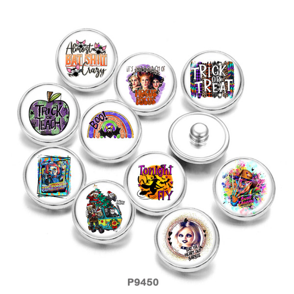 Painted metal 20mm snap buttons  Halloween   Christmas