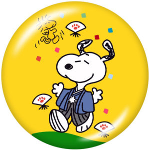 Painted metal 20mm snap buttons Snoopy Cartoon