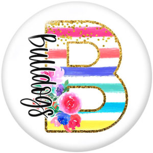 Painted metal 20mm snap buttons  love  MOM