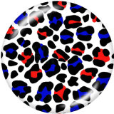 Painted metal 20mm snap buttons  Leopard  pattern