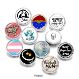 Painted metal 20mm snap buttons  pig  Unicorn  MOM