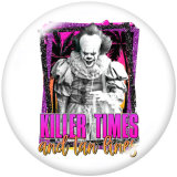 Painted metal 20mm snap buttons  Halloween  clown
