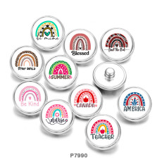 Painted metal 20mm snap buttons  Be Kind  Blessed