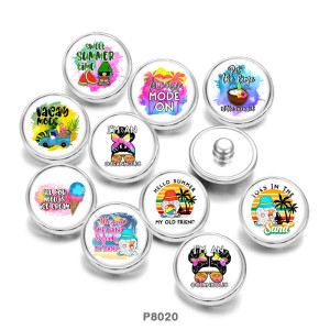 Painted metal 20mm snap buttons  Vacay Mode