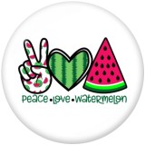 Painted metal 20mm snap buttons  Peace  Love