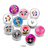 Painted metal 20mm snap buttons  Cartoon  pattern