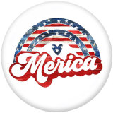 Painted metal Independence Day 20mm snap buttons  USA