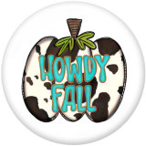 Painted metal 20mm snap buttons  Howdy  fall  letter