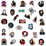 50 Halloween theme horror and thriller character graffiti stickers waterproof suitcase notebook sticker stickers