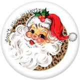 Painted metal 20mm snap buttons words  Santa Claus  love