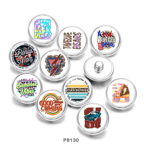 Painted metal 20mm snap buttons  MOM  Car