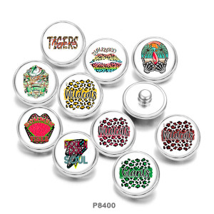 Painted metal 20mm snap buttons words  wildcats