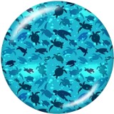 Painted metal 20mm snap buttons  Beach sea turtle  Ocean