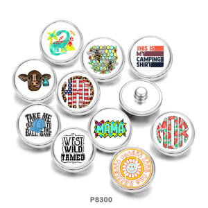 Painted metal 20mm snap buttons  dinosaur  MAMA